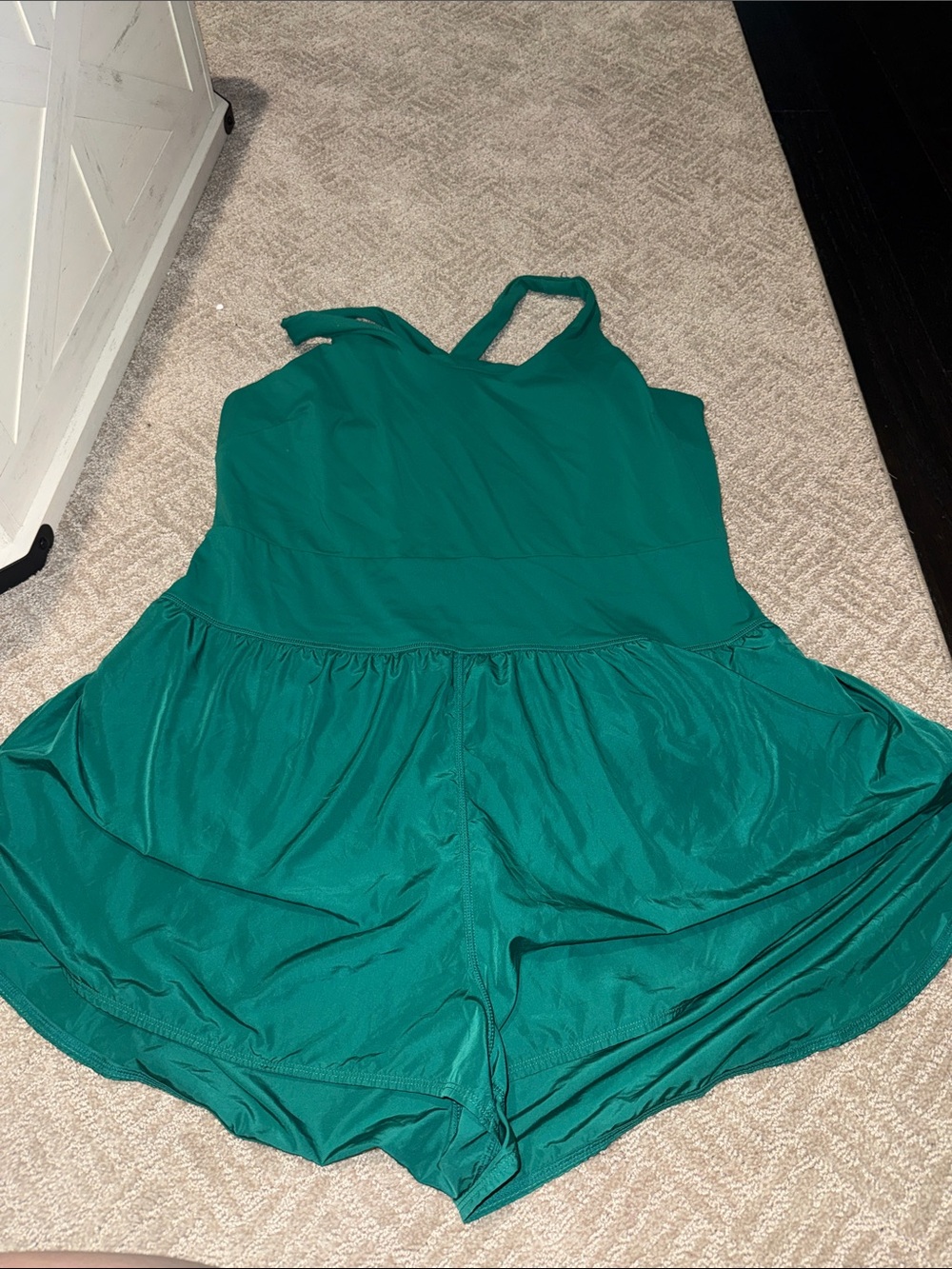 Avia Teal Green Athletic Romper Jumpsuit